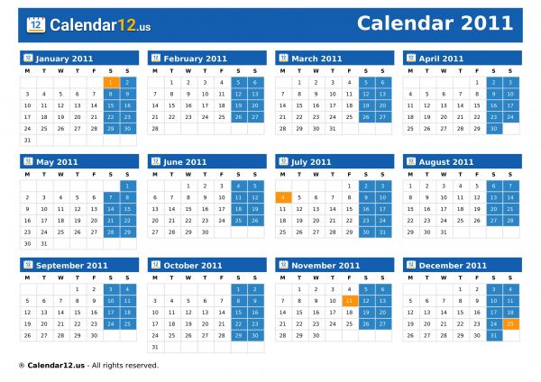 Calendar 2011